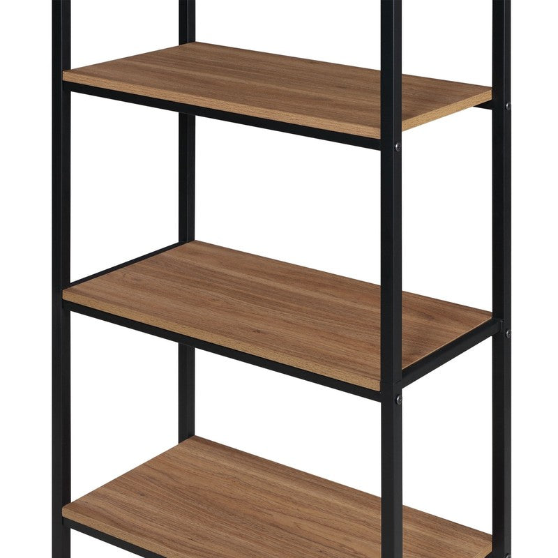 5-Shelf Metal and Wood Arch Open Bookcase4