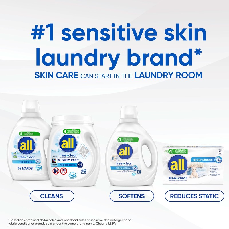 Free Clear Liquid Laundry Detergent, Odor Relief, 118 Oz, 79 Loads9