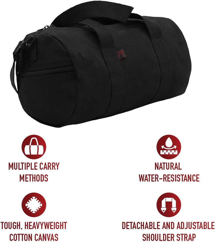 Heavy-Duty Canvas Shoulder Duffle Bag - Rugged Travel Gym Gear Equipment Bag7