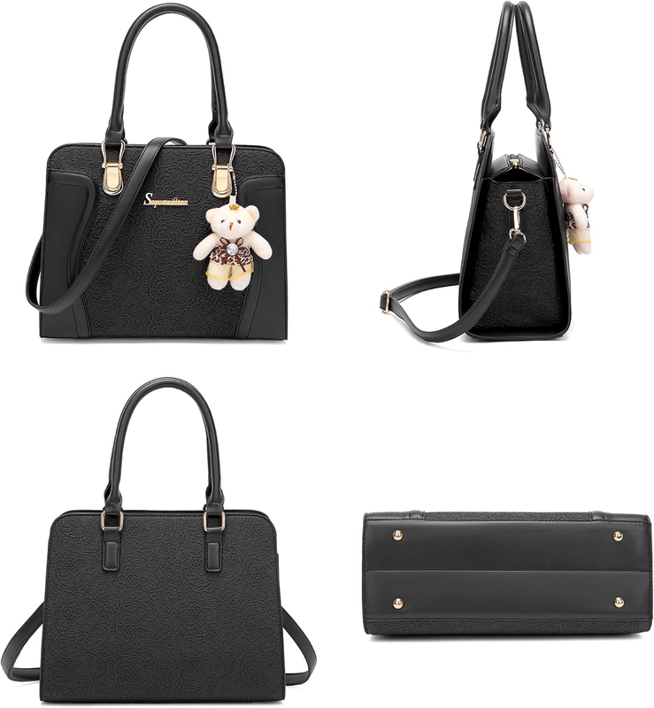 Women Fashion Handbag Set 4PCS Tote Shoulder Top Handle Satchel Purse1