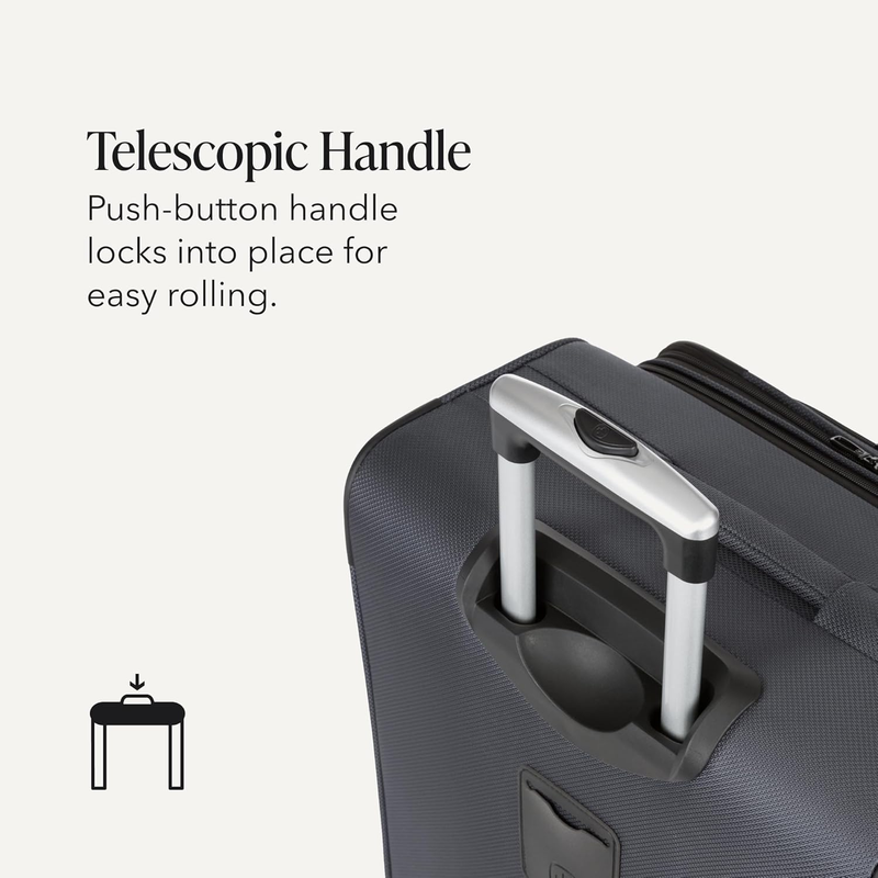 Sion Large Checked Softside Expandable Spinner Travel Suitcase Dark Grey6