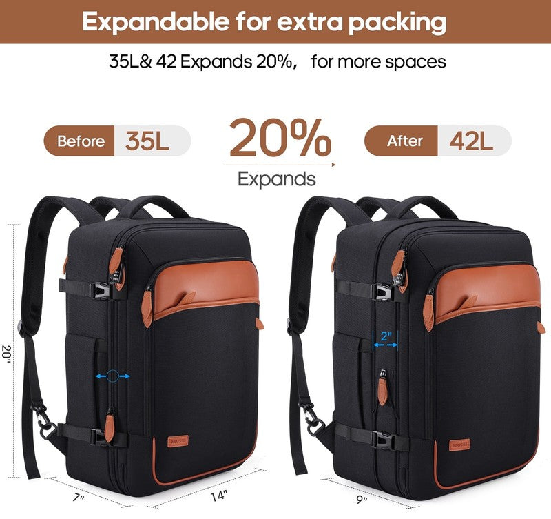 Travel Backpack 42L Carry On Flight Approved Expandable Waterproof7
