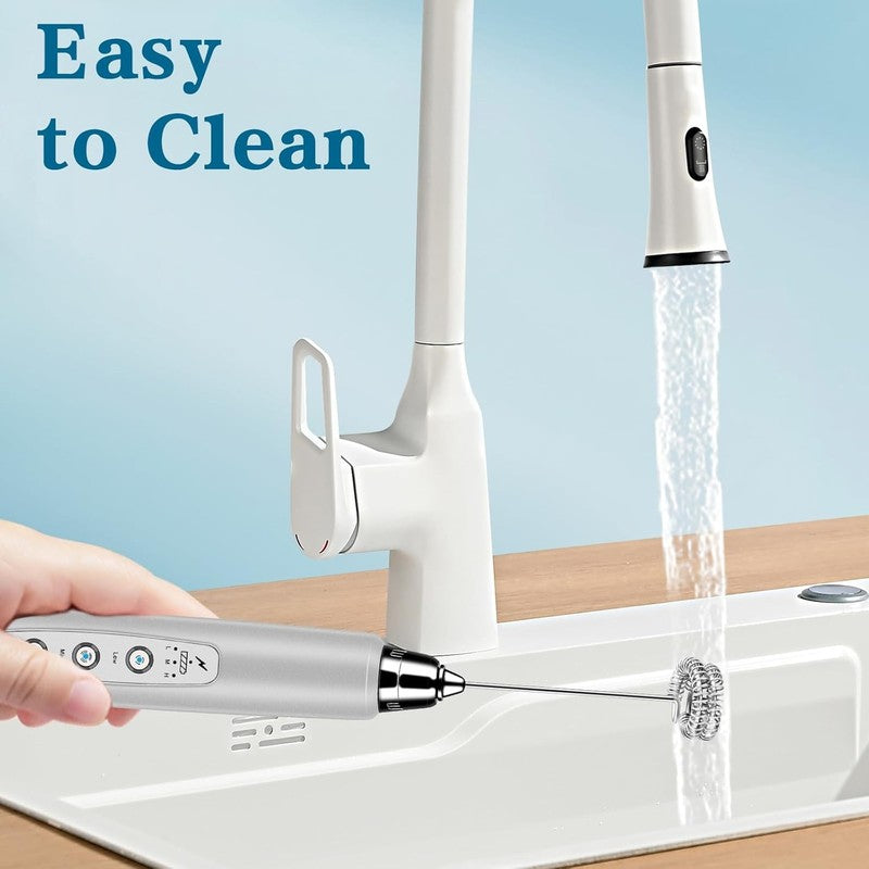 Milk Frother Handheld for Coffee, Electric Whisk 3 Speed Adjustable, Drink Mixer5
