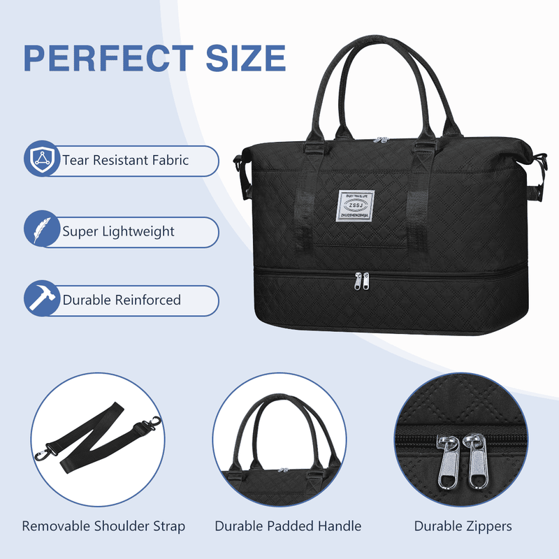 Weekender Bags for Women, Travel Duffel Bags with Shoe Compartment, Personal Ite4