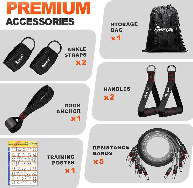 Heavy Resistance Bands Set with Handles, Door Anchor & Ankle Straps for Workouts6