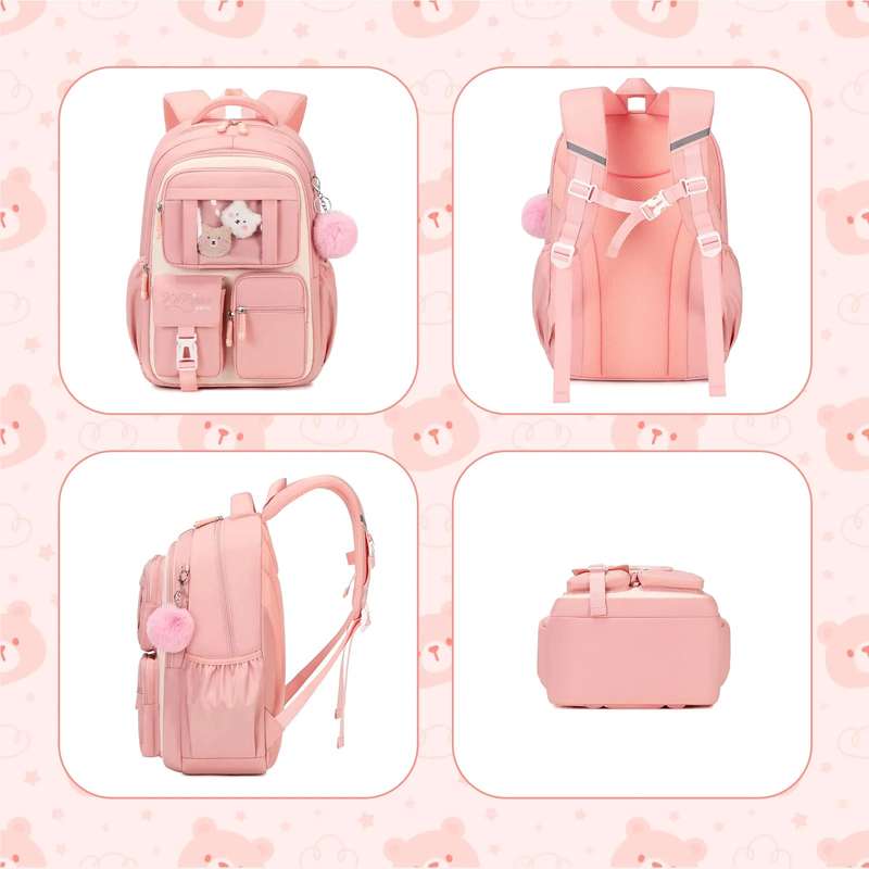 School Backpack Kawaii Ita Backpacks Water Resistant Lightweigt Bookbag, Pink3