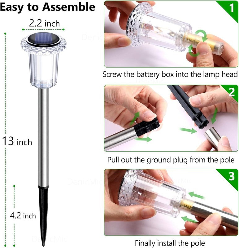 Solar Lights Outdoor 10 Pack Waterproof Solar Christmas Lights Outdoor 6000K Col4