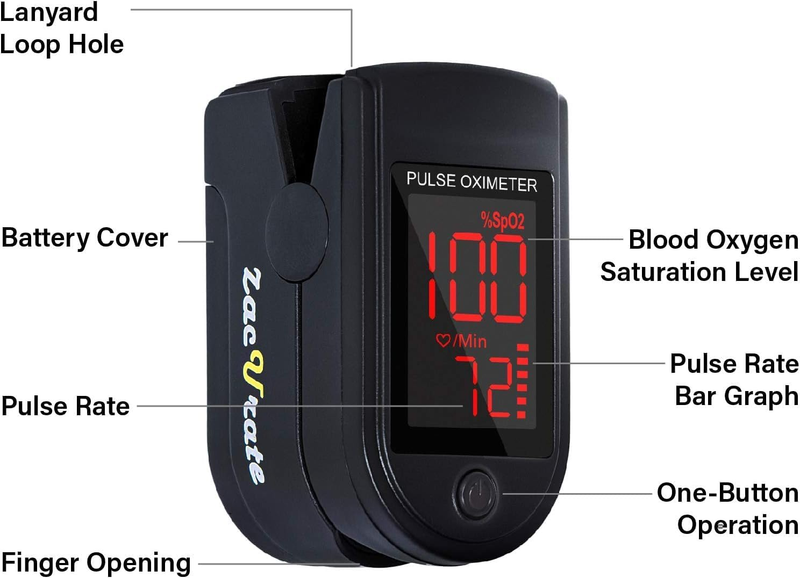 Pro Series 500DL Fingertip Pulse Oximeter w/ Silicone Cover Batteries Lanyard1