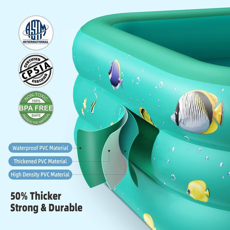 Inflatable Pool, 6.9 X 5 X 1.8 Ft Family Swimming Pools for Kids, Toddlers, Infa5