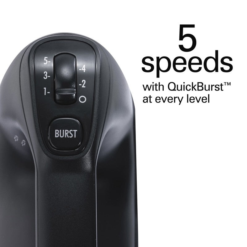 5-Speed Electric Hand Mixer Slow Start Quickburst Kitchen Mixer Black4