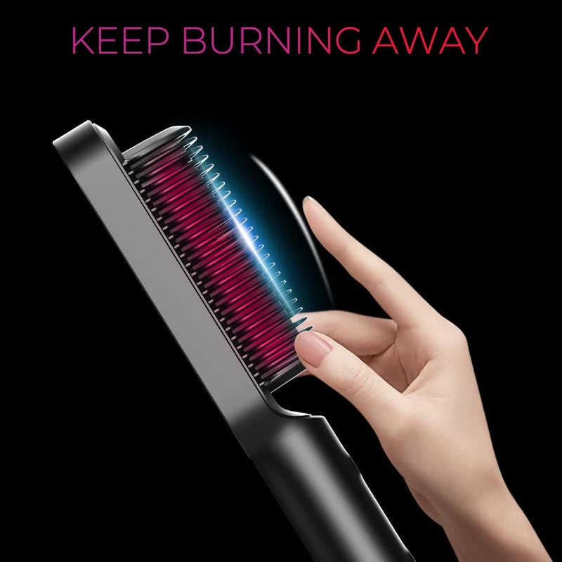 Hair Straightener Brush,  Ring Hair Straightener Comb Straightening Brush for Wo5