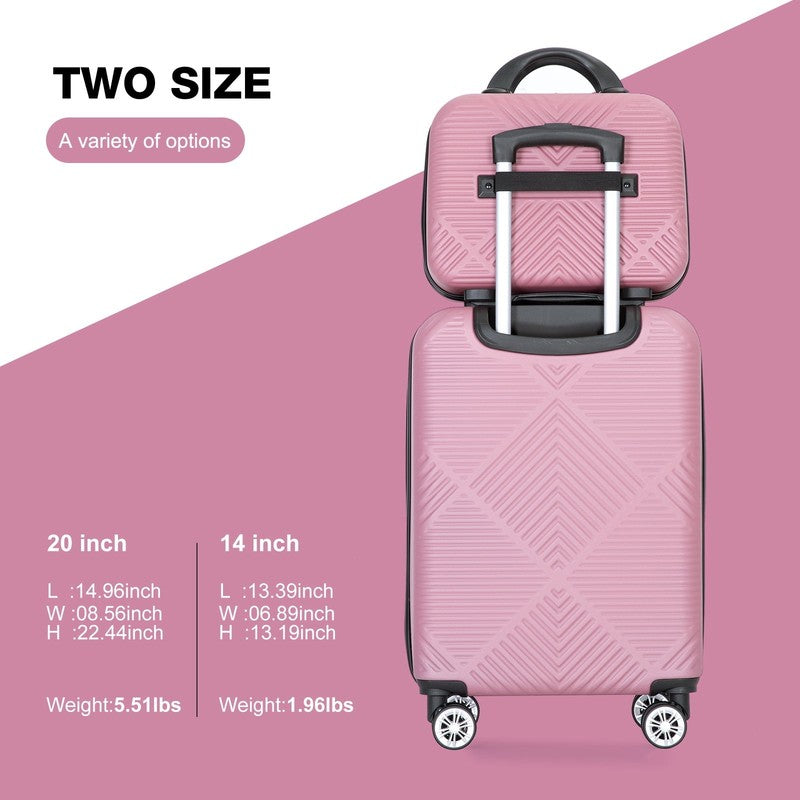 Stylish Pink 2 Piece Hardside Luggage Set with Spinner Wheels, Lightweight7