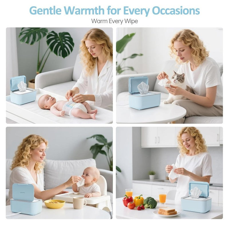Baby Wipe Warmer Adjustable Temp Silent Heating Large Capacity Blue4
