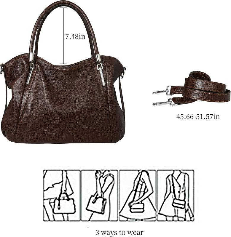 Women Leather Shoulder Tote Handbag Top Handle Satchel Hobo Crossbody Bag6