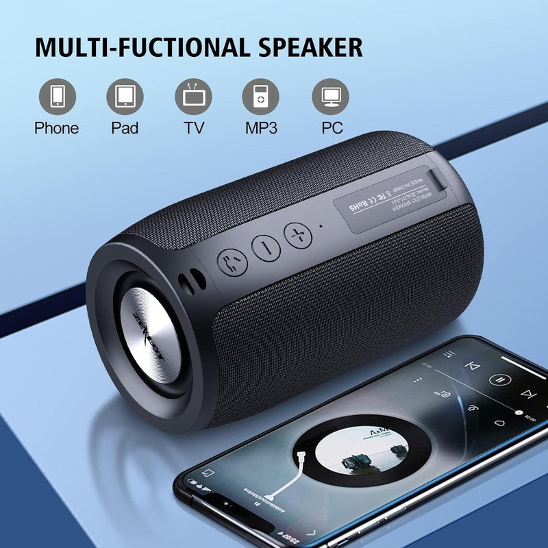 S32 Portable Bluetooth Speaker, IPX5 Waterproof, Stereo Pairing, Bass, Black3