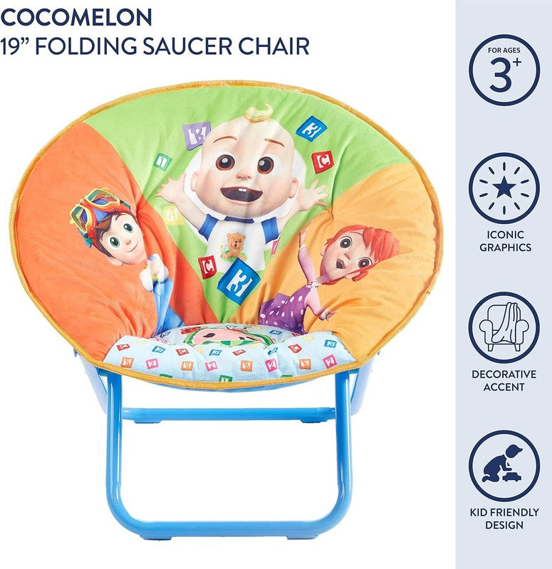 Cocomelon Saucer Chair, Relaxing, Foldable, Polyester3