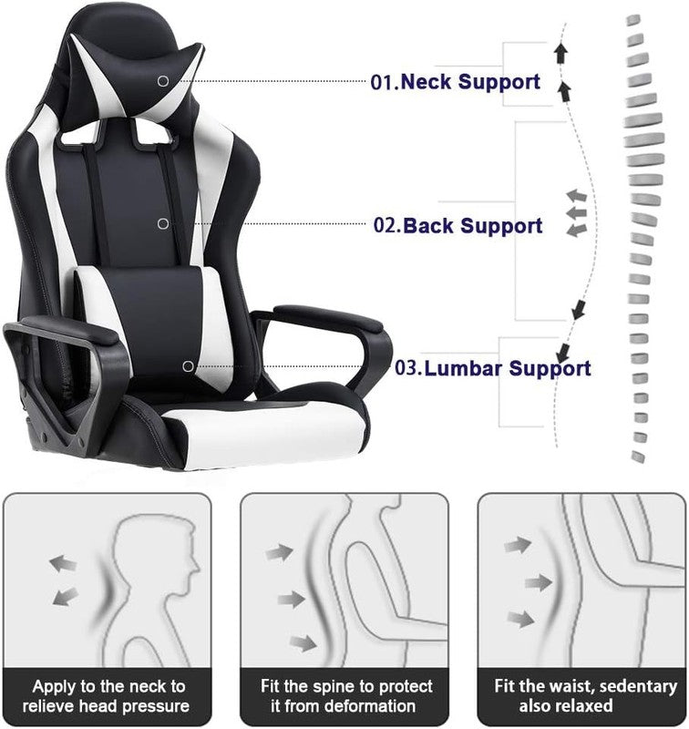 Ergonomic High Back Gaming Chair with Lumbar Support for Office & PC Use3