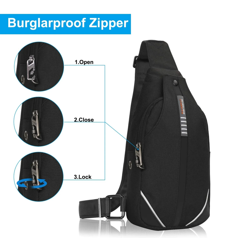 Unisex anti Theft Travel Hiking Walking Sling Cross Body Shoulder Chest Bag5