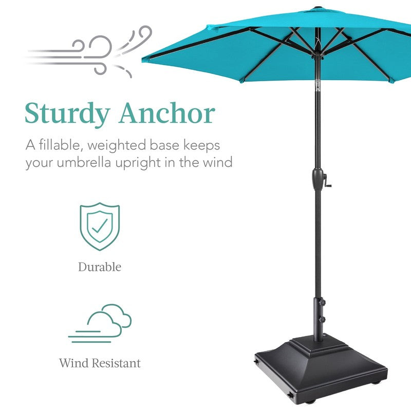 Mobile Umbrella Base, Fillable Heavy-Duty Market Stand W/4 Wheels, 2 Locks, 120L2