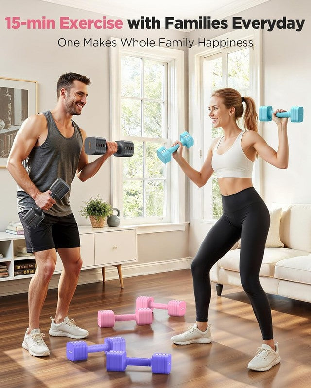 5-in-1 Adjustable Dumbbells 12/20lb Dual-Stable Set for Women Home Gym7