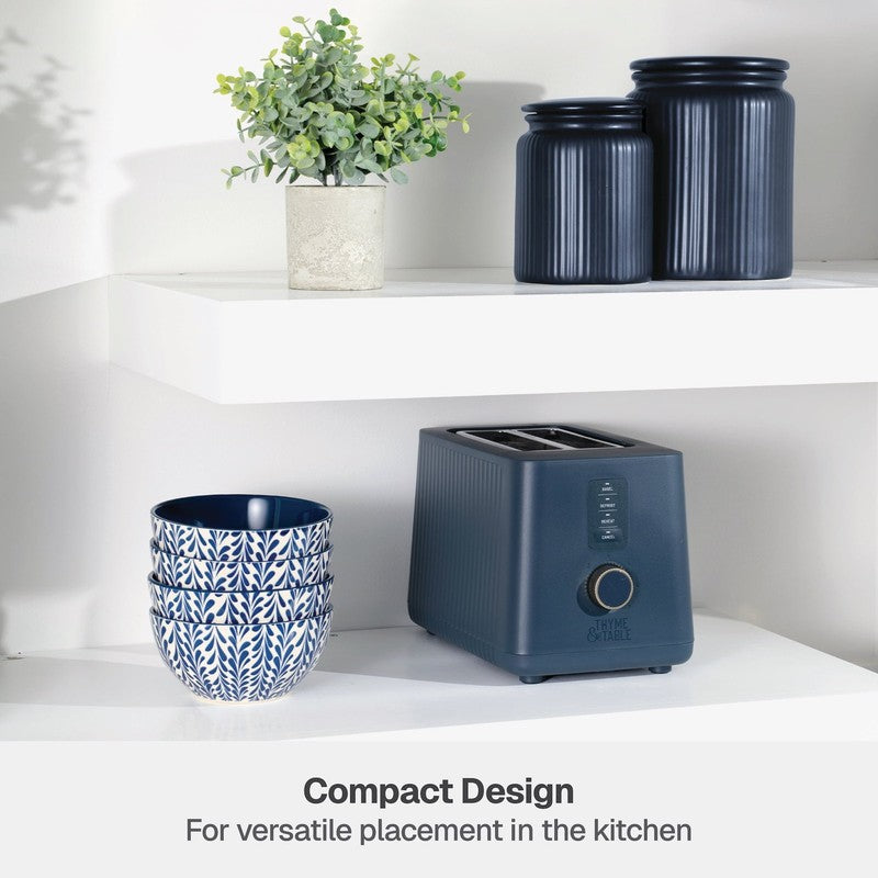 2 Slice Toaster Extra Wide Slots Removable Crumb Tray Atlantic Blue8