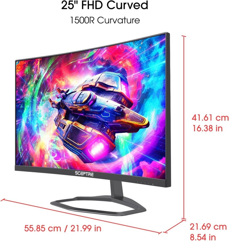 Curved 24.5" Gaming Monitor 240Hz 1080P 1ms with Built In Speakers   Black4