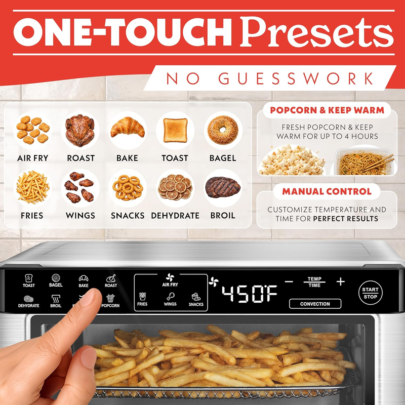 Digital Air Fryer Toaster Oven 4 Slice Convection 12 Presets Bake Roast Broil1