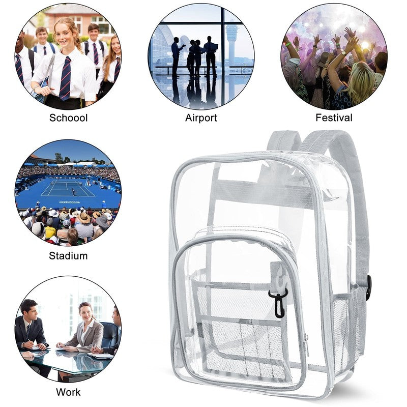 Heavy Duty Clear Backpacks Large Capacity Transparent Waterproof Backpacks for S4