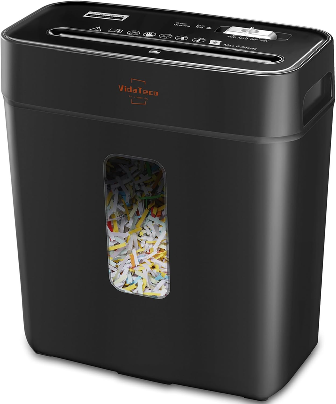 6 Sheet Cross Cut Paper Shredder P 4 Home Office Jam Proof Card/Staple/Clip8