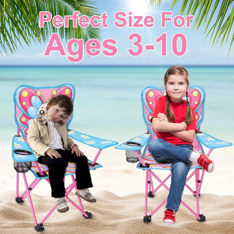Kids Folding Outdoor Camping & Lawn Chair w/ Cup Holder & Carry Bag5