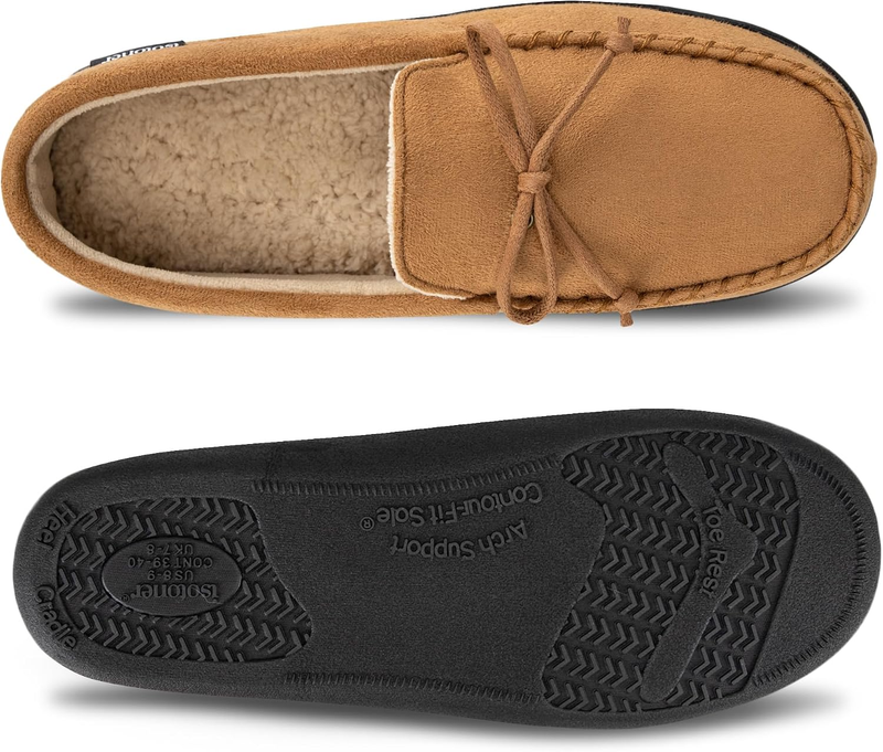 Men’s Microsuede Moccasin Slippers Memory Foam Slip On Indoor Outdoor4