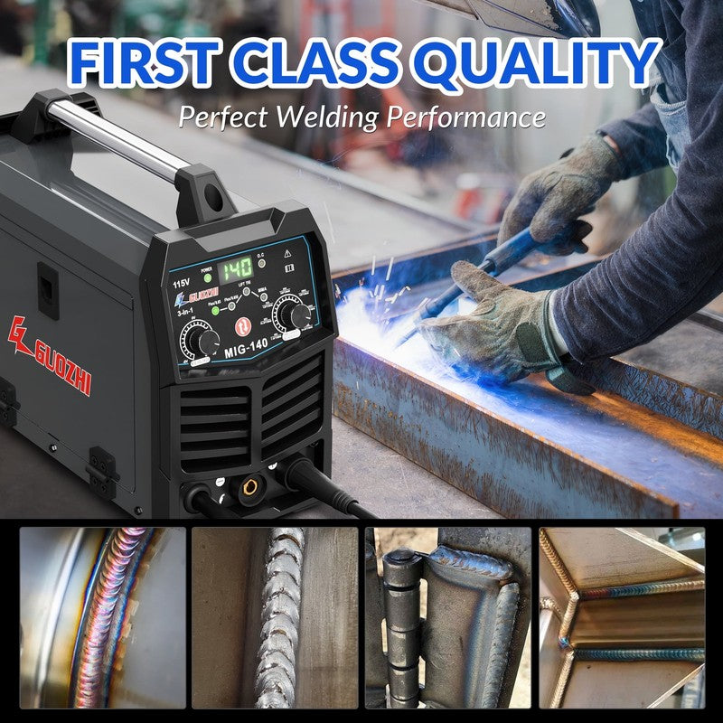 140A MIG Welder 3-in-1 Gasless Flux Core MMA TIG Welding Machine5