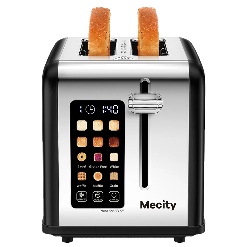 2 Slice Touchscreen Toaster, Stainless Steel, 6 Shade Settings, Wide Slots, Rehe9