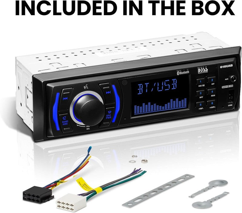 616UAB Car Stereo with Bluetooth   Single DIN, MP3, USB, Aux In, AM/FM, No CD DV5