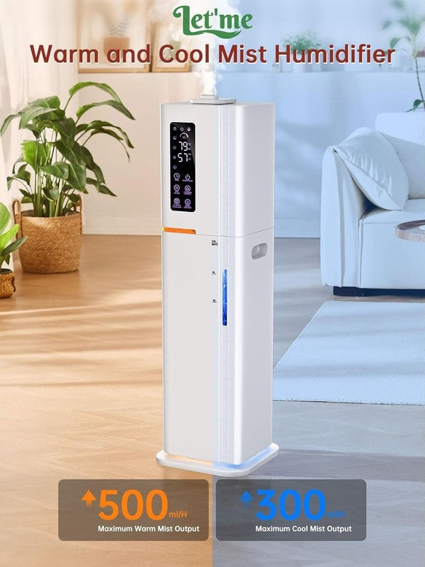 2.64Gal Warm Cool Mist Humidifier Large Room Top Fill Quiet 3 Modes Light2