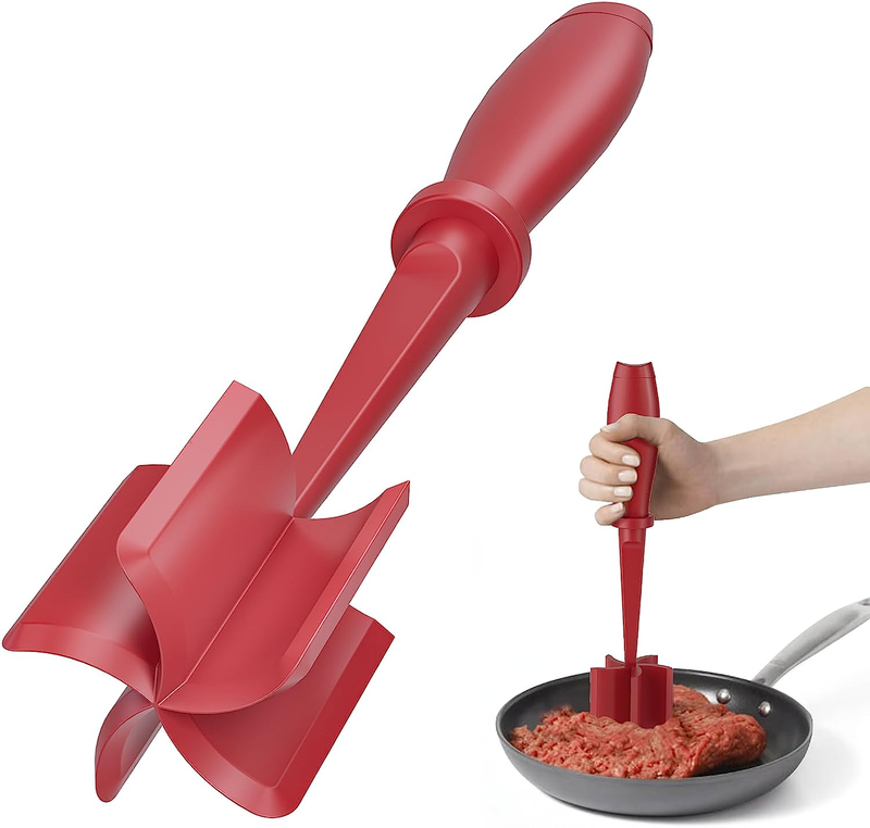 Meat Chopper Hamburger Smasher Ground Beef Grinder Tool Red Kitchen9