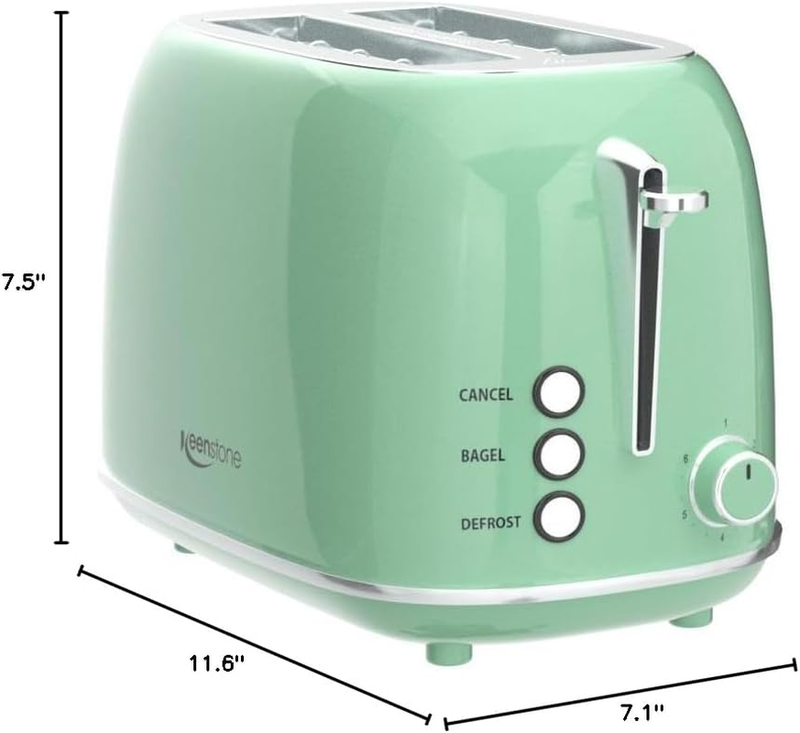 2 Slice Retro Stainless Steel Toaster - Bagel, Cancel, Defrost, Wide Slot6