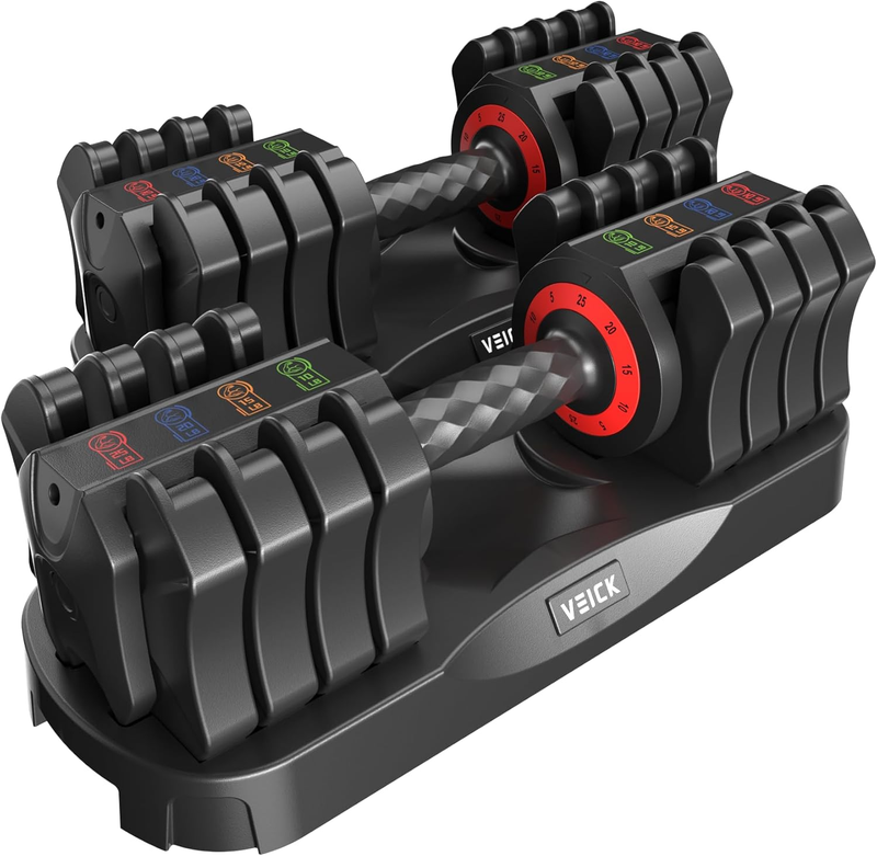 25lb Adjustable Dumbbell w/ Anti-Slip Handle Fast Adjust Home Gym Tray0