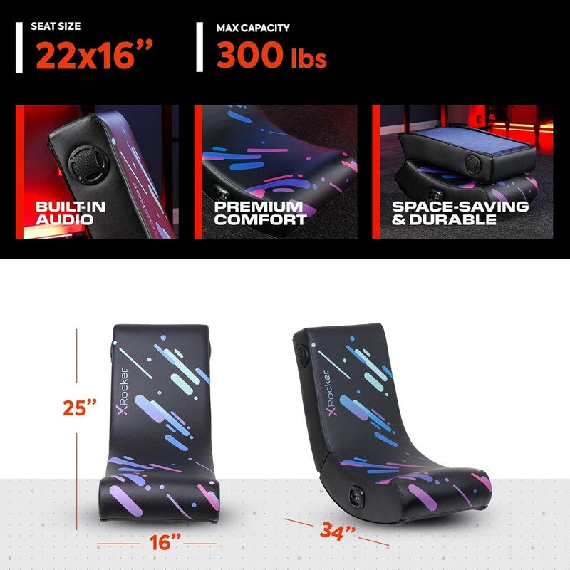 Gaming Rocker Chair w/ Audio for Kids Teens Foldable , Video Game Floor Seat2