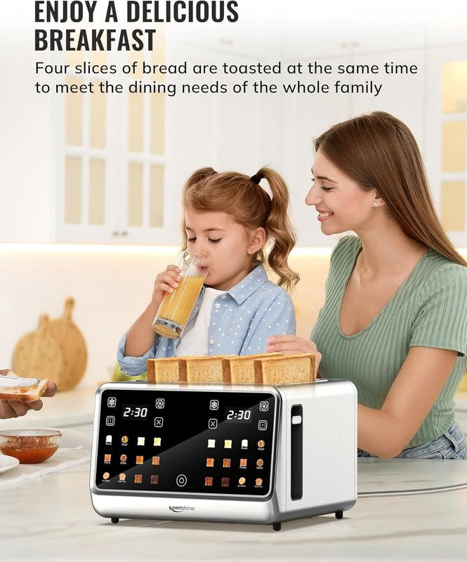 4-Slice Smart Toaster Touchscreen Memory Function Wide Slot Reheat Defrost6