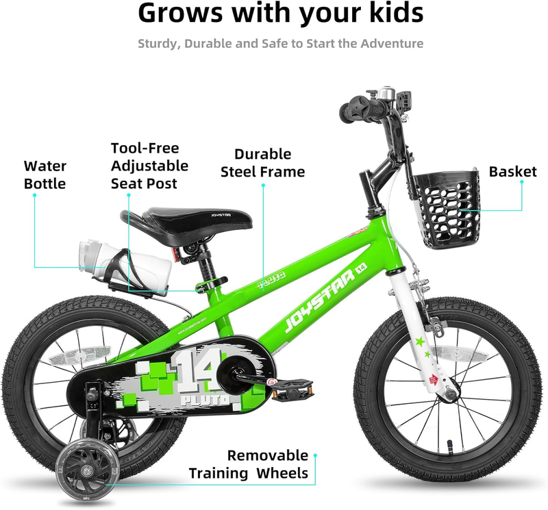 Kids Bike 12-20 Inch Light Up Training Wheels Boys Girls Ages 3-12 Multi1