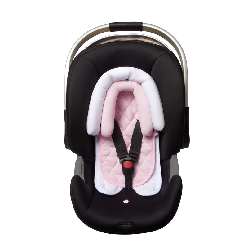 Infant Car Seat Insert Soft Minky 2 in 1 Reversible Baby Body Support Pink/White0
