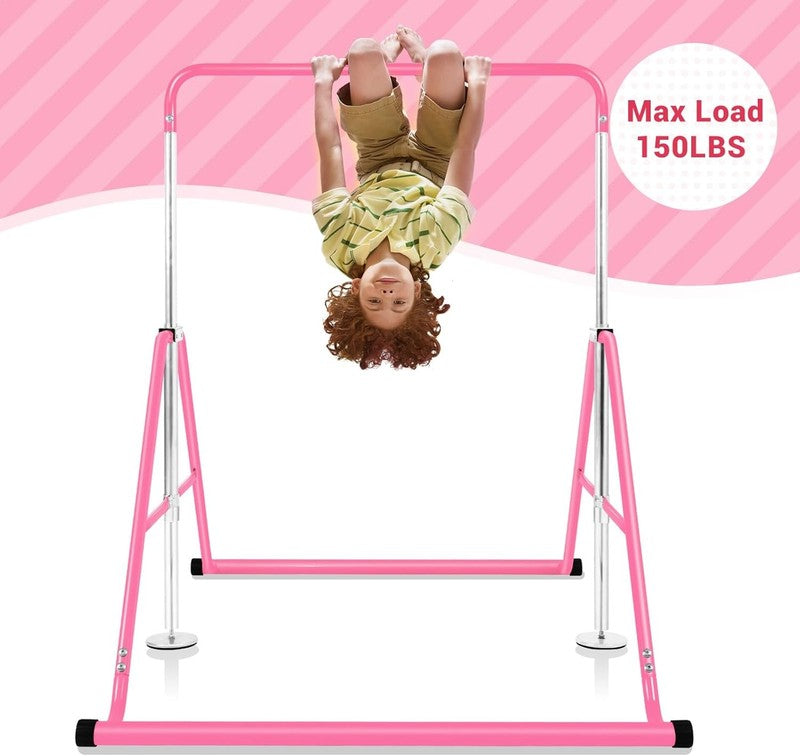 Kids Gymnastics Bar Adjustable Height Folding Horizontal Training Bar Home Use5