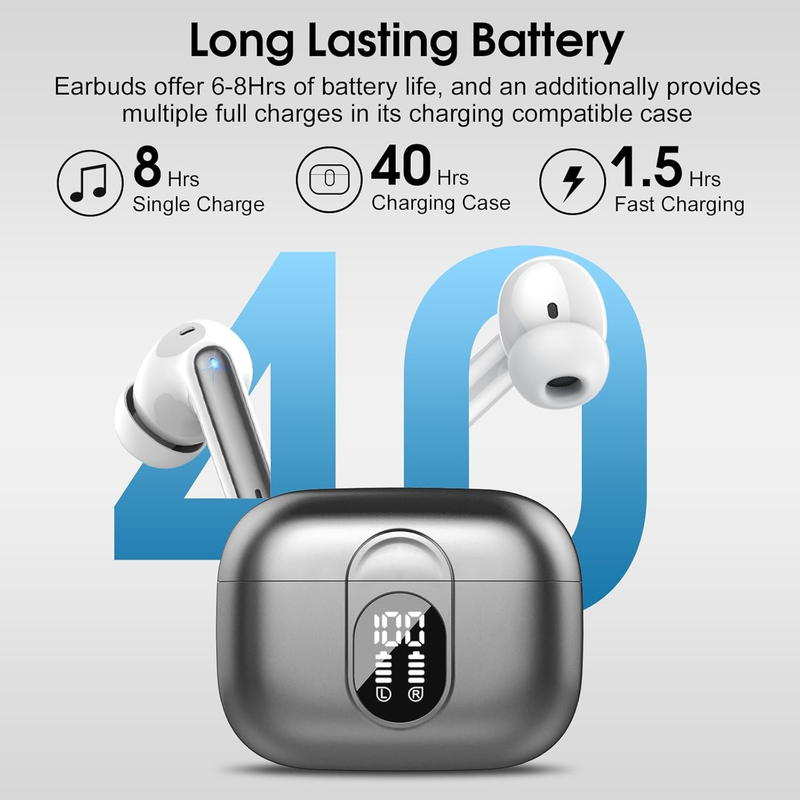 AI Translator Earbuds 164 Languages Bluetooth 5.3 Iron Gray No Sub6