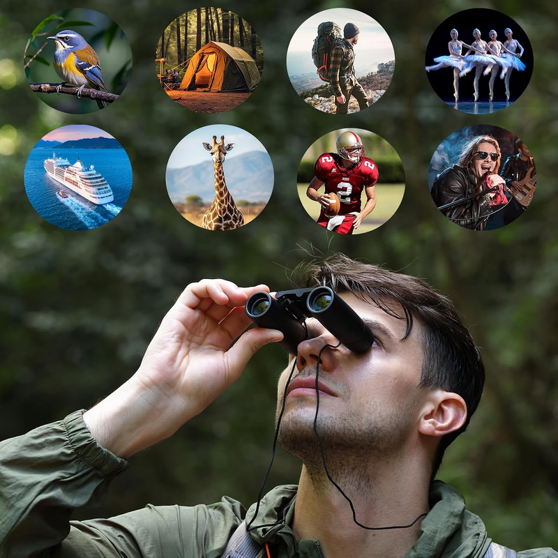 12x25 Pocket Binoculars Compact Adults Kids Bird Watching Concerts6
