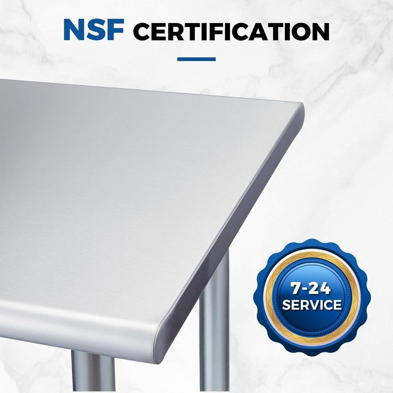 48x24 NSF Stainless Steel Prep Table Commercial Work Table w/ Undershelf6