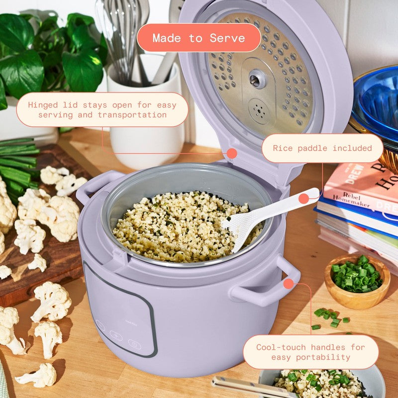 Drew Barrymore Evergood 14-Cup Rice & Grain Cooker Ceramic Nonstick Lavender3