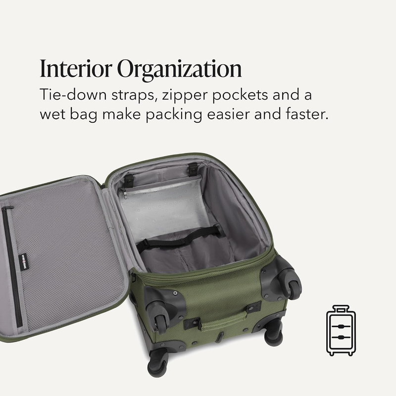 2 Piece Travel Set Carry On Spinner + 17" Laptop Backpack RFID Evergreen6