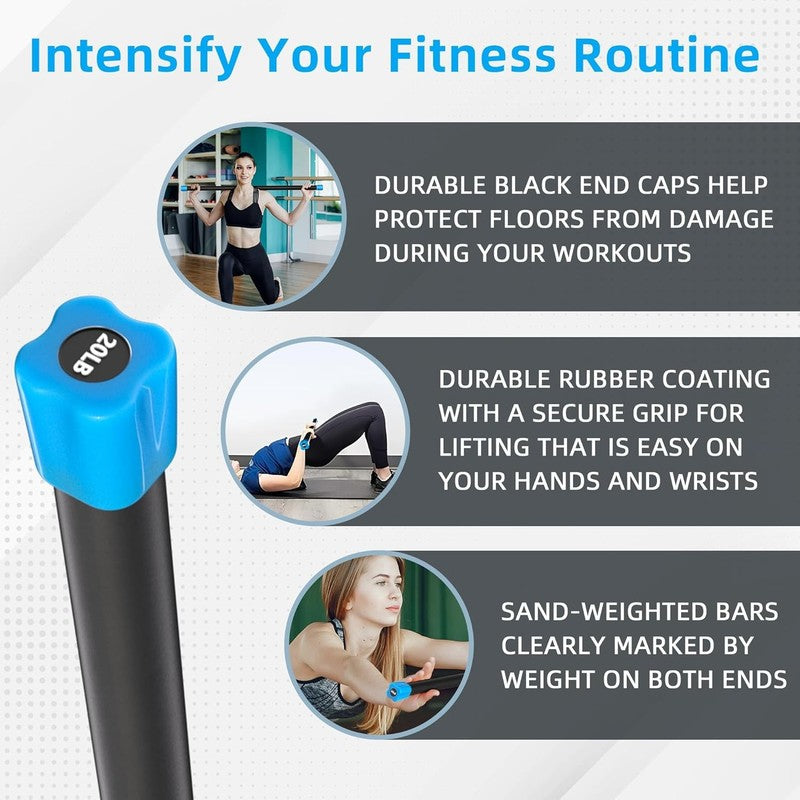 Total Body Weighted Workout Bar Exercise Bar Multiple Size 20 lbs3