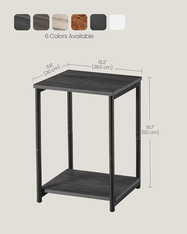 Set of 2 Side Tables Small End Tables Nightstand Living Room Bedroom Gray/Black2